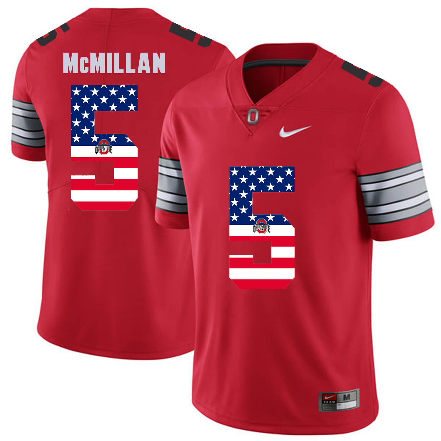 Men Ohio State #5 Mcmillan Red Flag Customized NCAA Jerseys